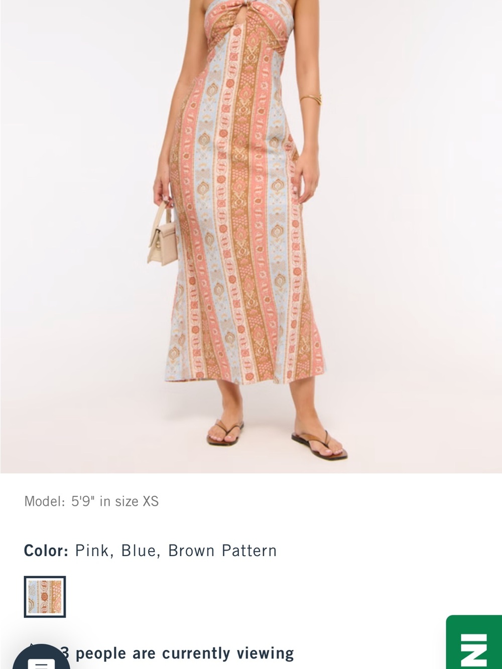 NWT Abercrombie & Fitch Pink Blue Brown Printed Maxi Skirt